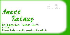 anett kalauz business card